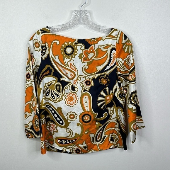 J. Crew Women's 100% Silk Paisley Blouse Size 0 - Picture 1 of 6